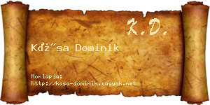 Kása Dominik névjegykártya
